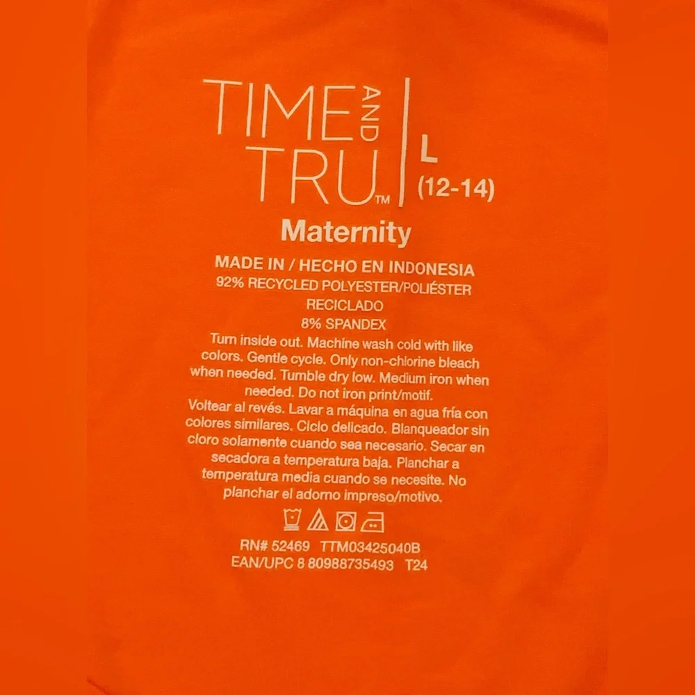 Time and Tru Maternity Graphic Tee Orange Size Large (12-14) Halloween Spooky - Picture 9 of 10